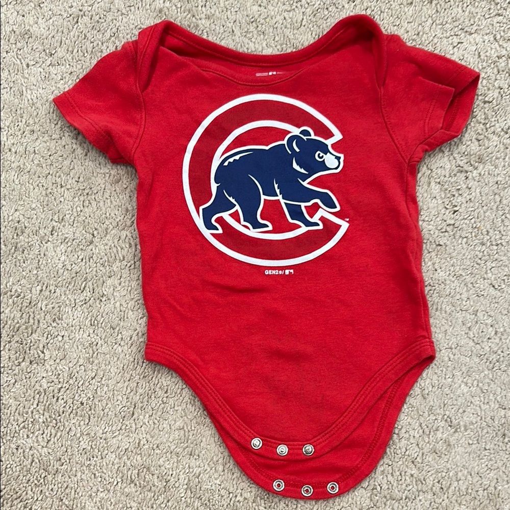 Red Baby Onesie with Bear Logo